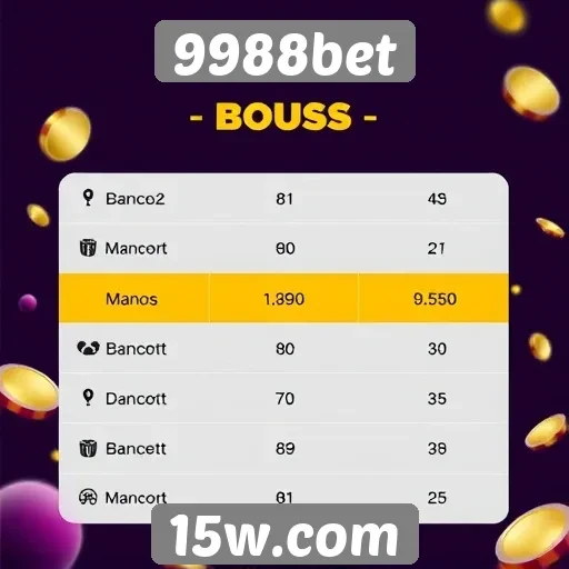 Comparação de bônus disponíveis no 9988bet